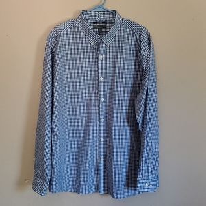 1888 Saddlebred non iron blue & black button down